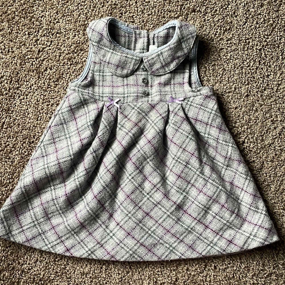 Savannah gray & purple dress, 18 mon
